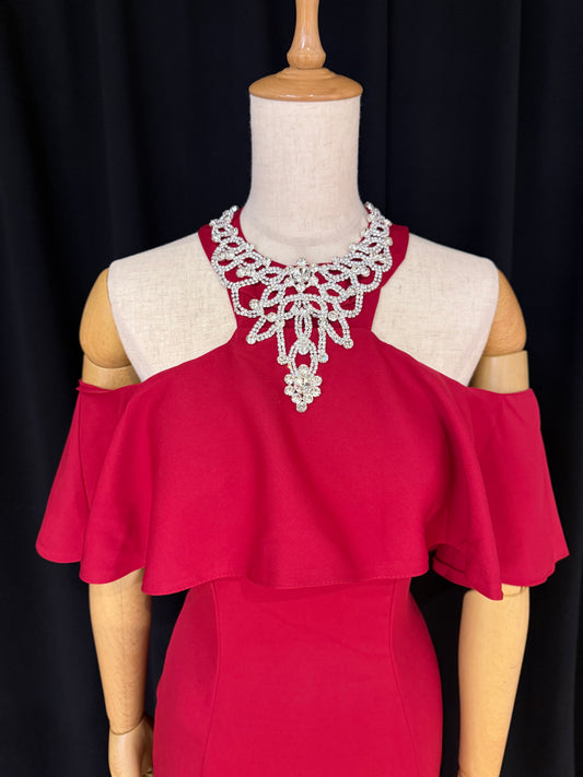 RE-E9 ビジュー付きオフショルダー