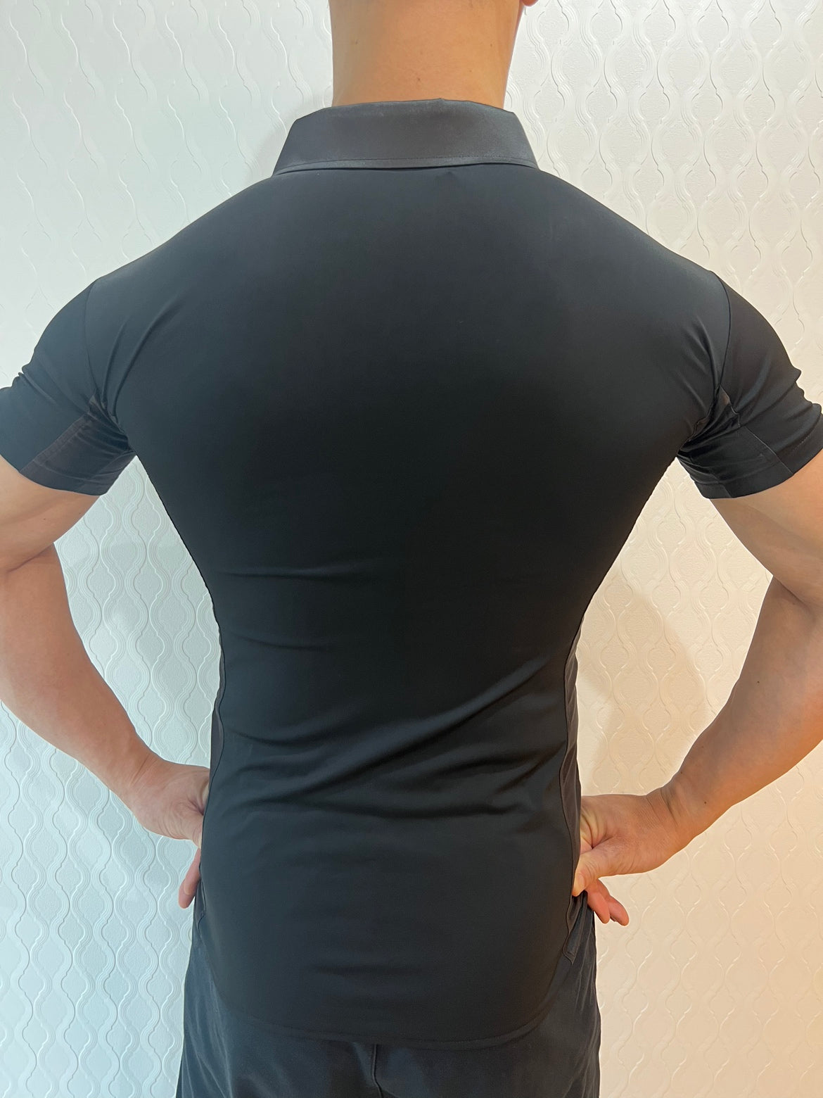 RE-44 サテン切替えポロシャツ