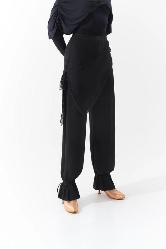 DQ-1102 腰スカーフ付きパンツ