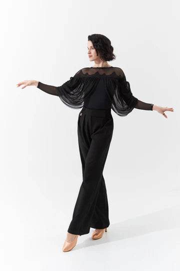 DQ-1108 シースルードレープ付きトップス