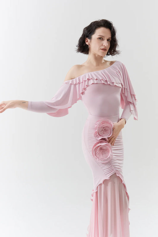 DQ-1096 フリルオフショルダートップス