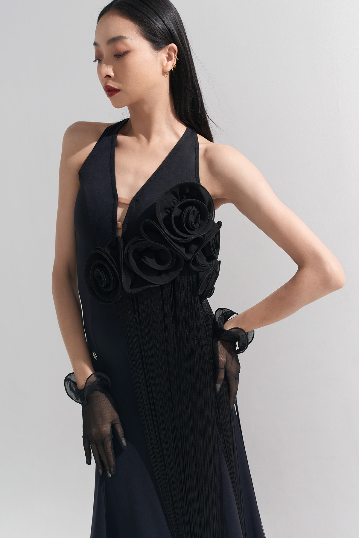 DQ-937 ロングフリンジドレス