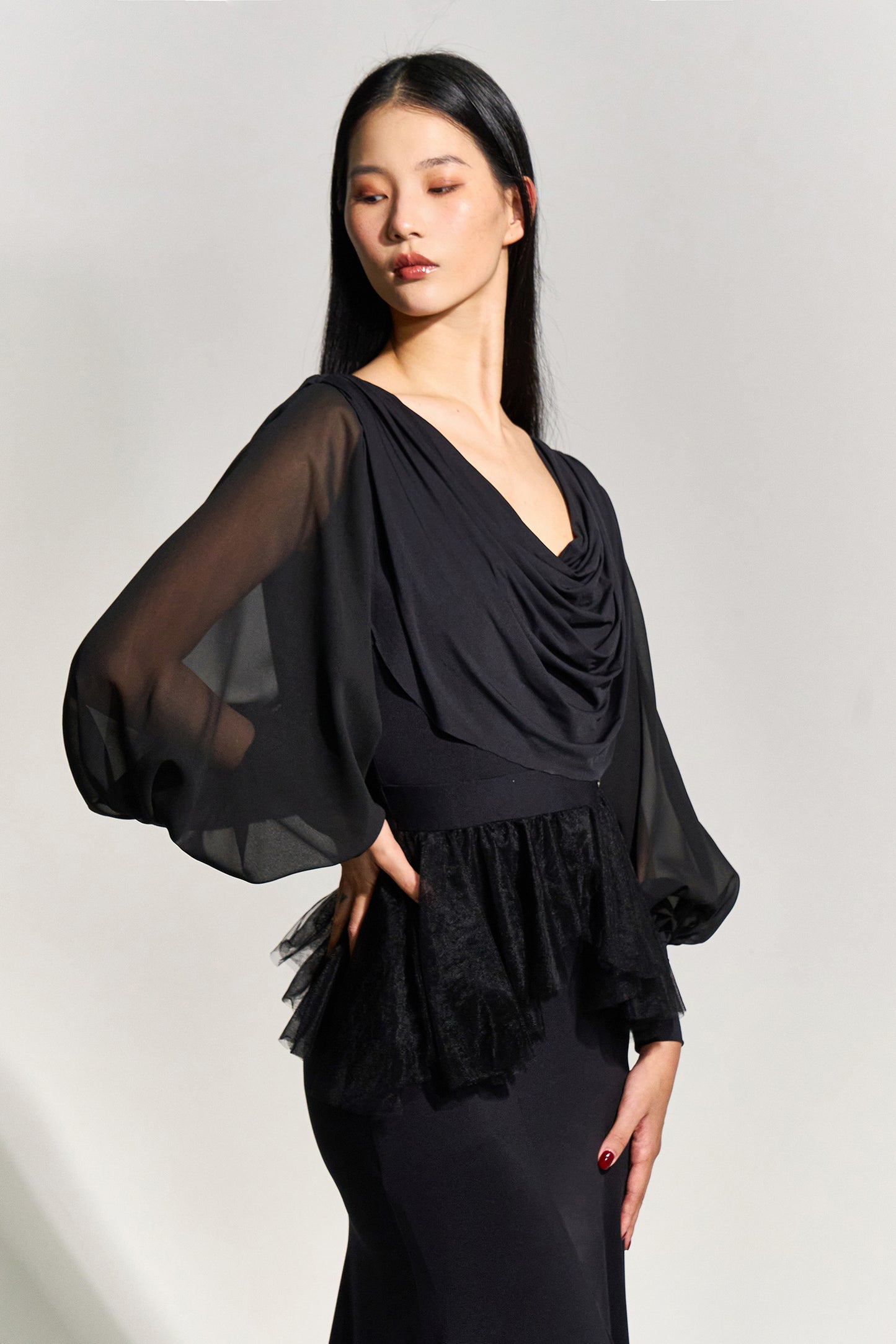 DQ-984 ドレープワンピース【カラーオーダー対応】