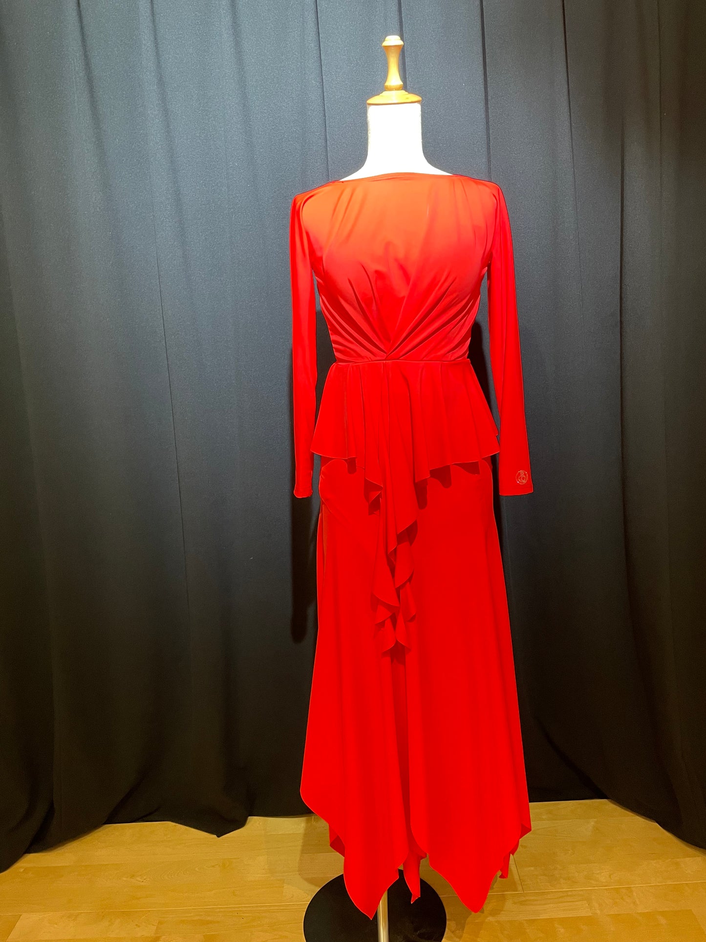 DQ-787 スカラップペプラムワンピース【カラーオーダー対応】