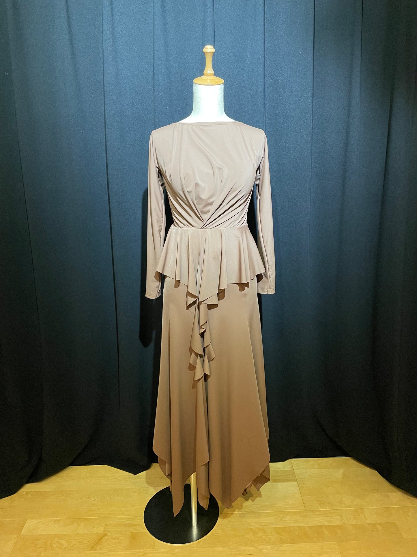 DQ-787 スカラップペプラムワンピース【カラーオーダー対応】