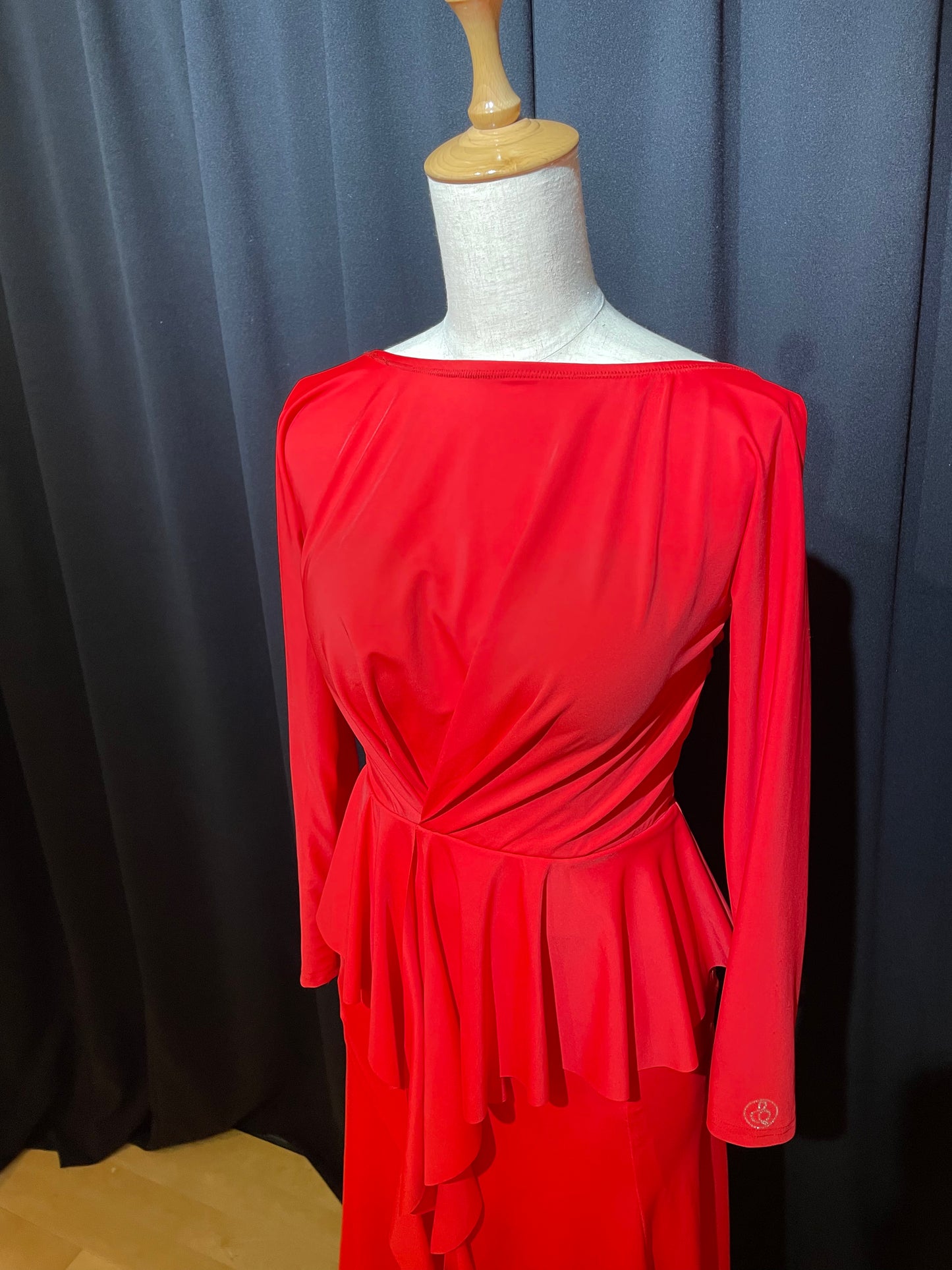 DQ-787 スカラップペプラムワンピース【カラーオーダー対応】