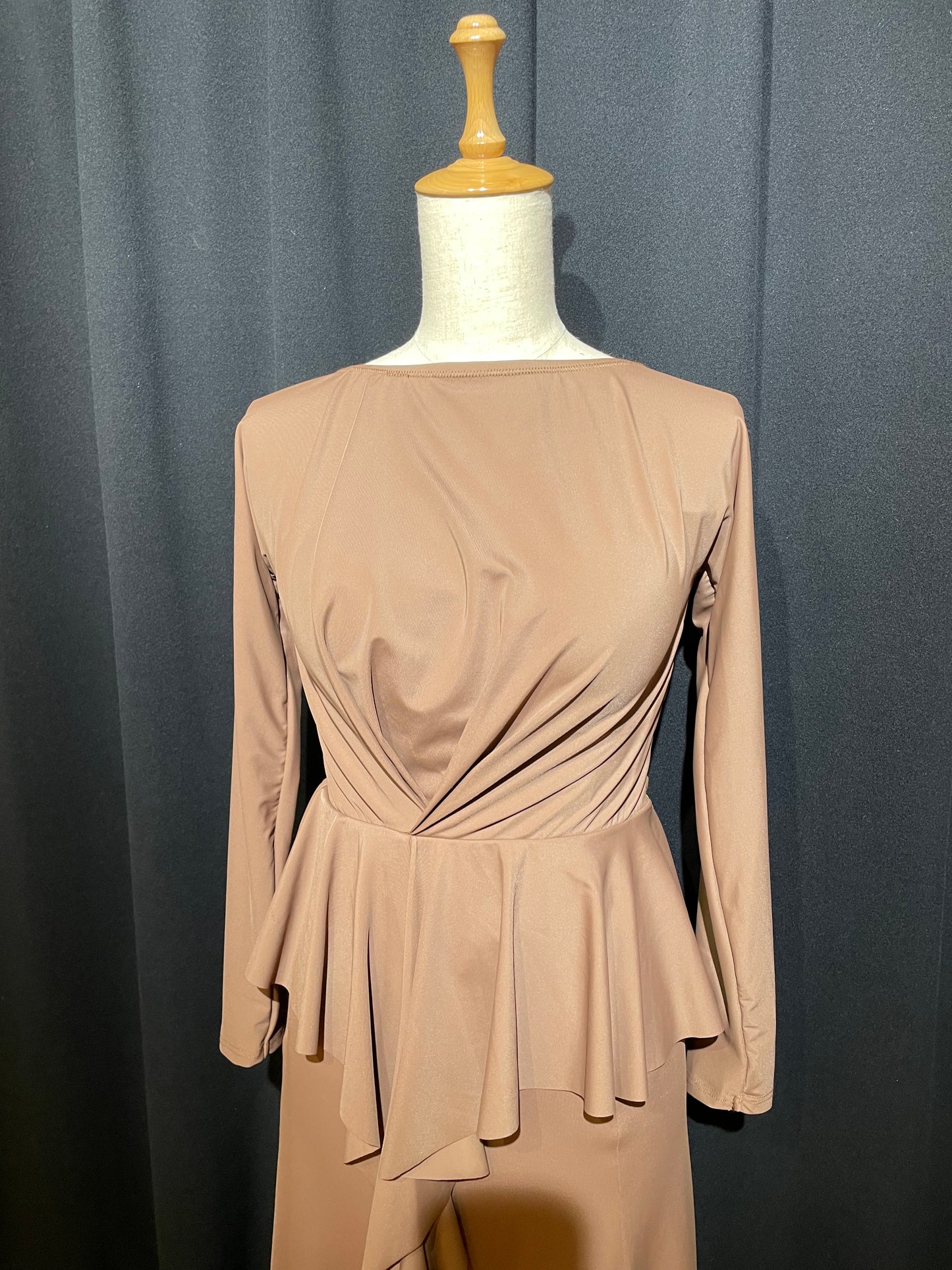 DQ-787 スカラップペプラムワンピース【カラーオーダー対応】