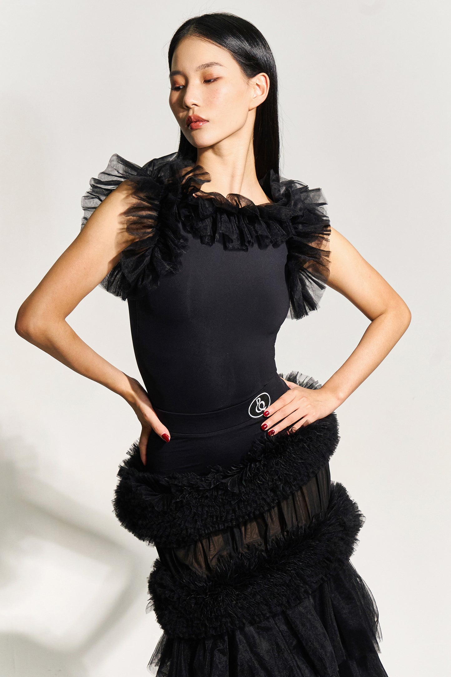 DQ-1001 チュールノースリーブトップス