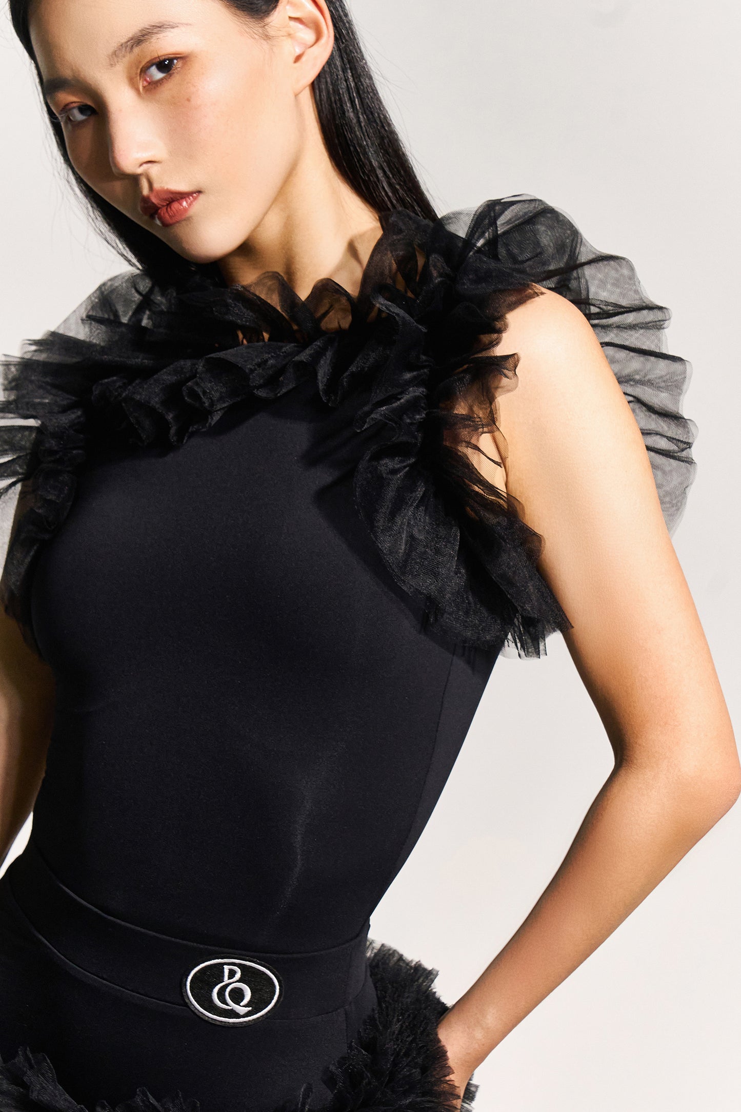 DQ-1001 チュールノースリーブトップス