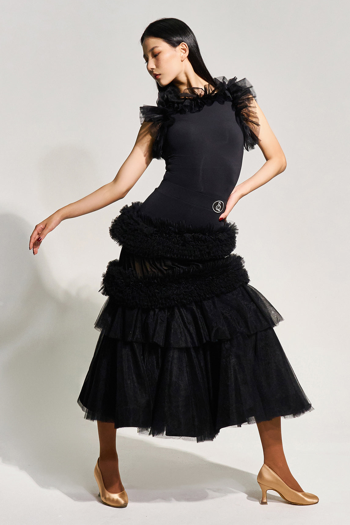 DQ-1001 チュールノースリーブトップス