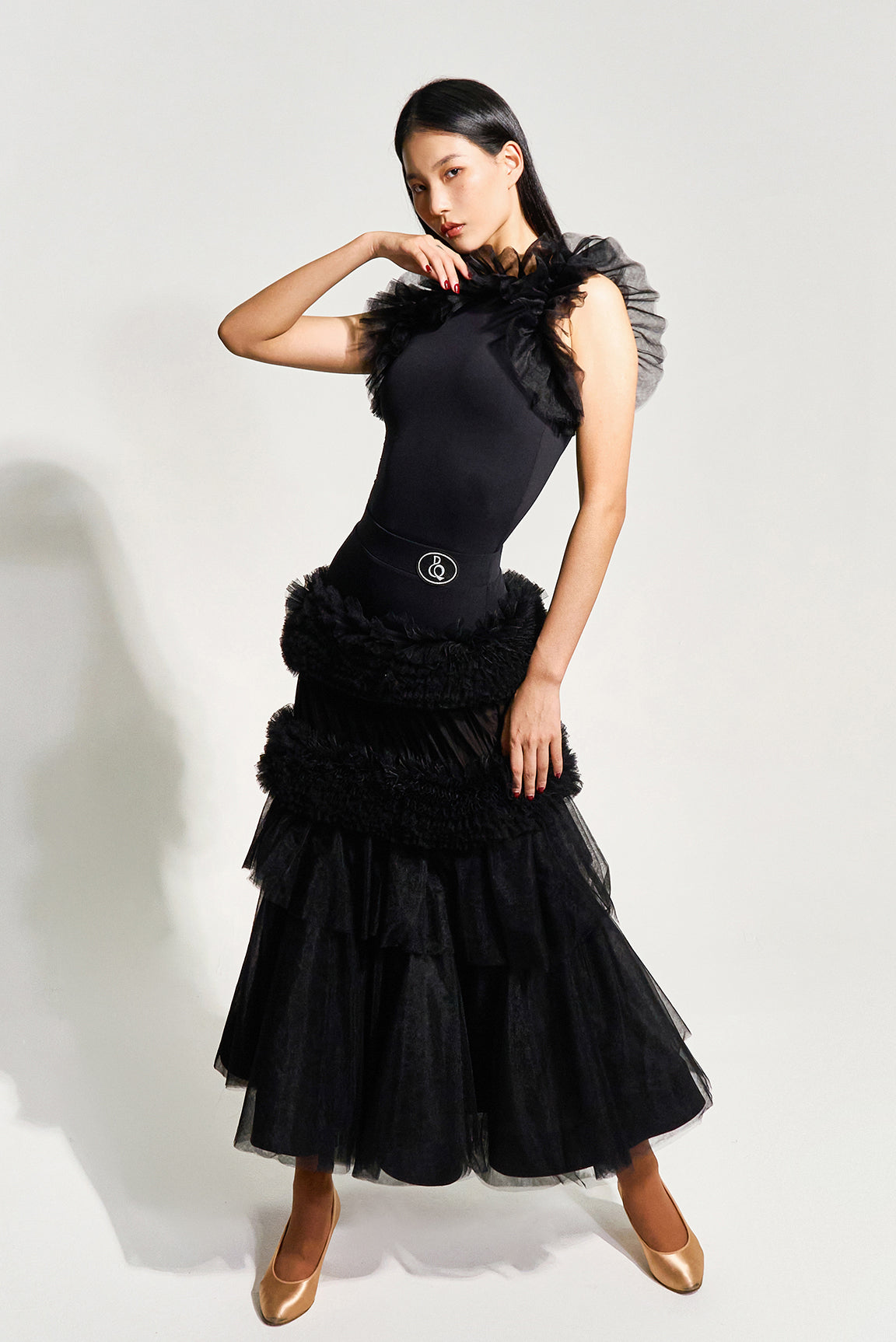 DQ-1001 チュールノースリーブトップス