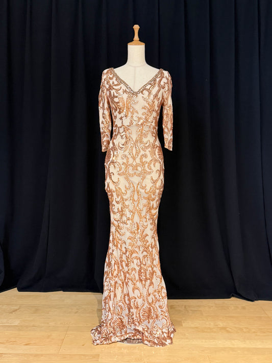 RE-E3 五分袖マーメイドスパンコール