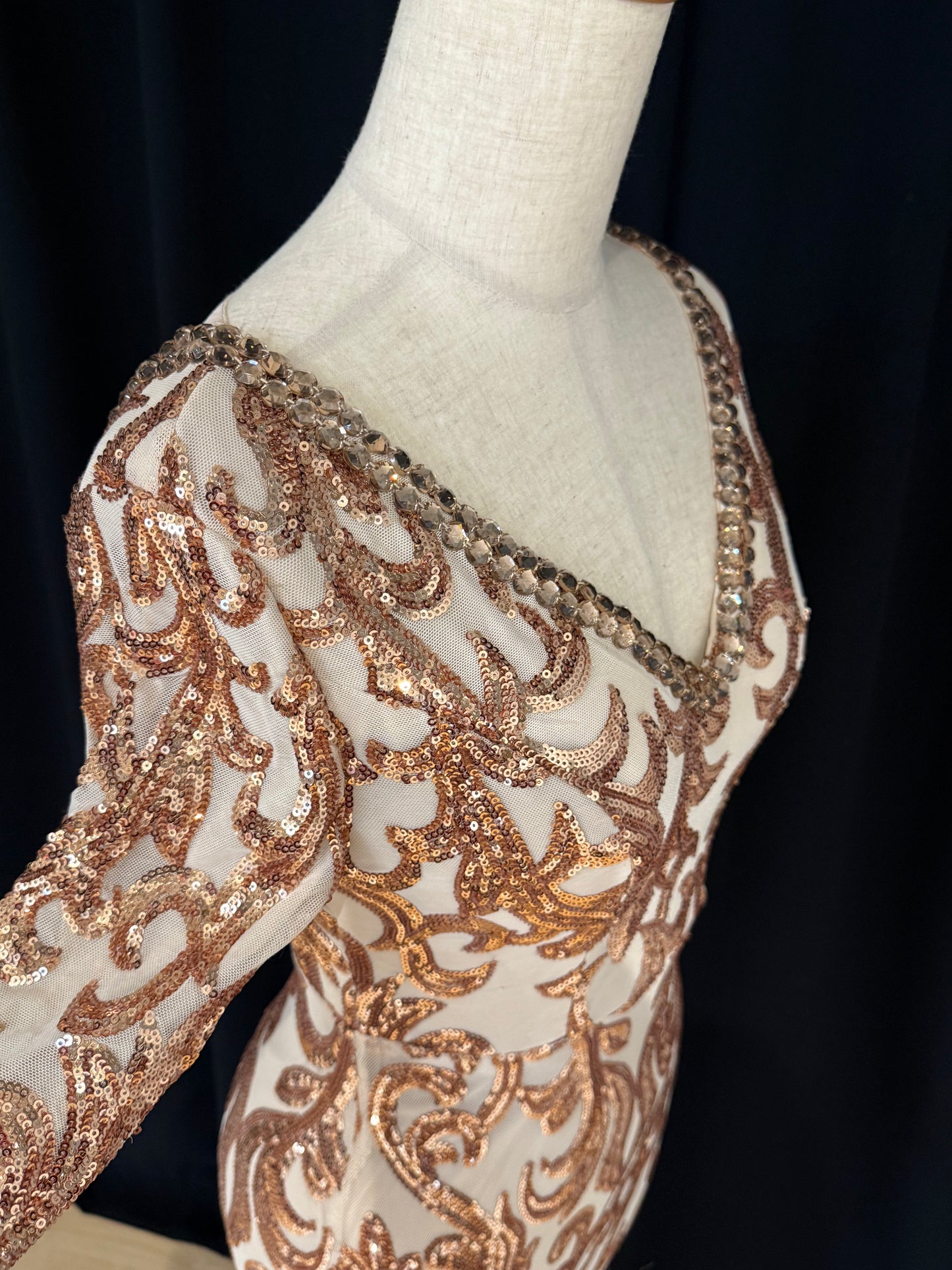 RE-E3 五分袖マーメイドスパンコール